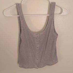 Blue and White Striped Crop Top